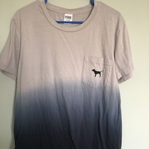 Pink Large Gray Ombre Campus Tee EUC